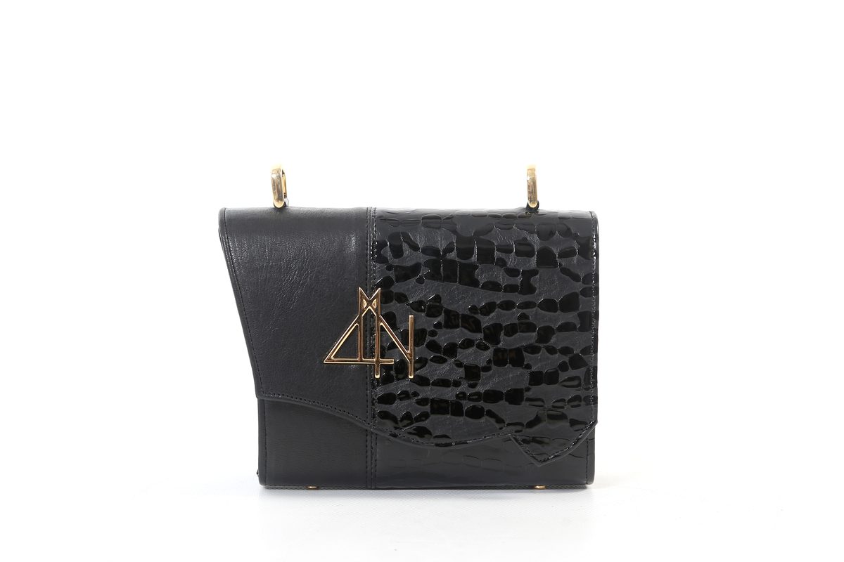 6156 DUAL - BLACK IMPERFECTION V leather bag