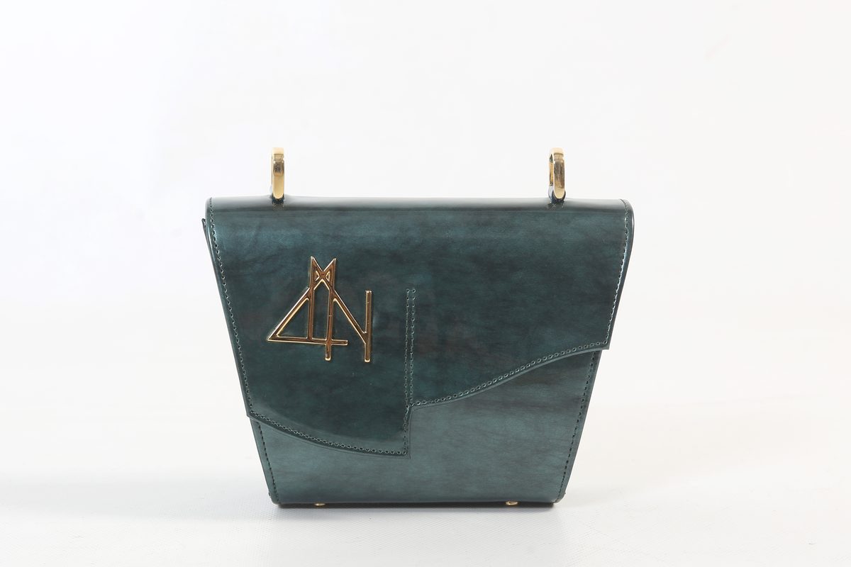 6157 MOON - GREEN PETROLEUM leather bag