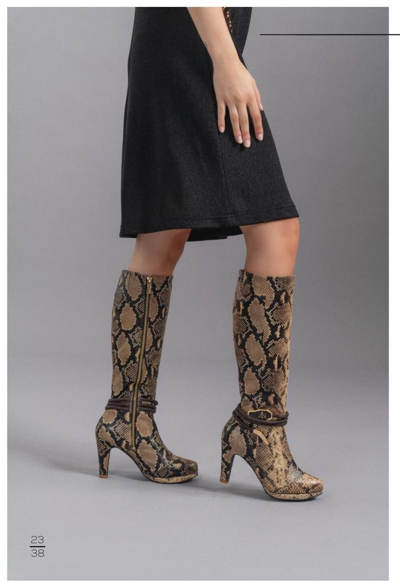 4NIGHT'S 6155 SNAKE - Light Brown Python Leather Boots
