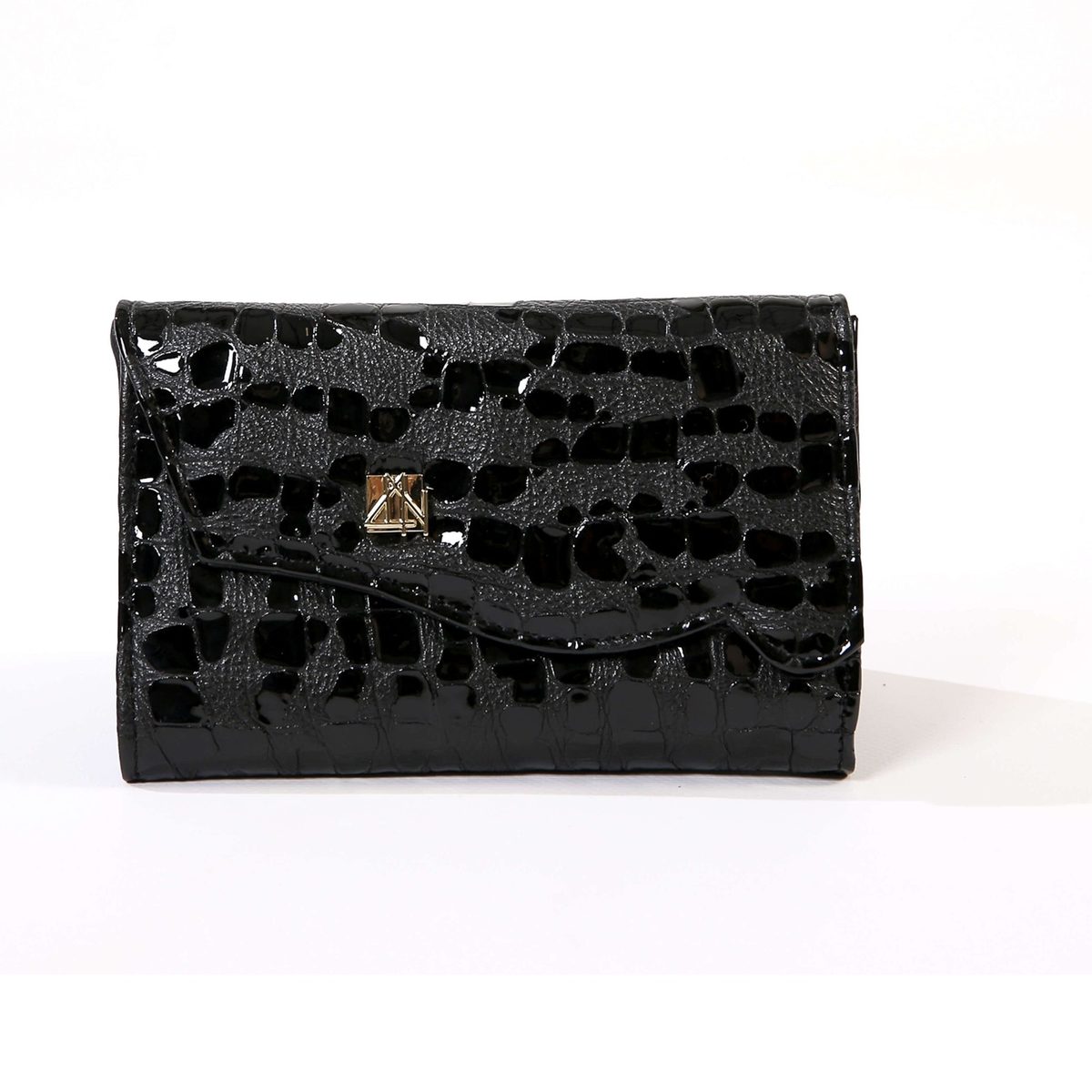 4NIGHT'S 6156 DUAL Wallet - Black Imperfection V Leather Wallet
